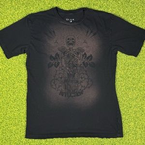 Affliction Men’s Acid Bleach Size Small The Poems Black Crew Neck Shirt